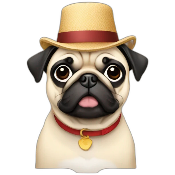 A pug in a hat emoji