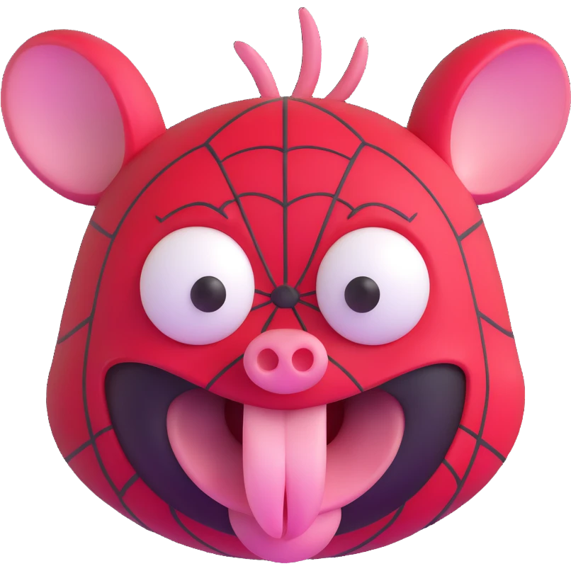 Spider-Ham face with expressive eyes emoji