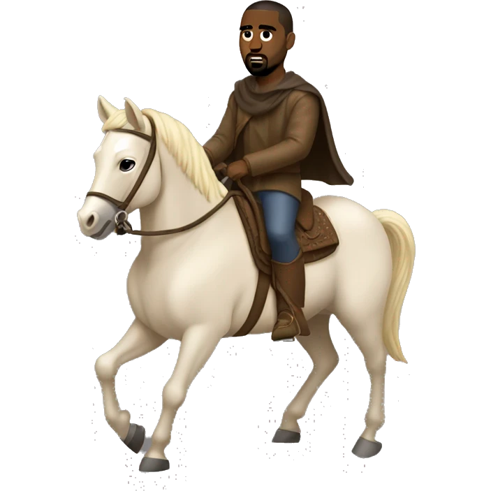 Kayne west riding a horse emoji