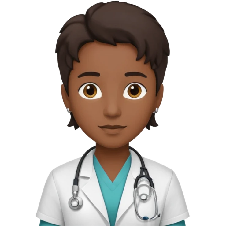 androgynous physician no stethoscope and darker skin emoji
