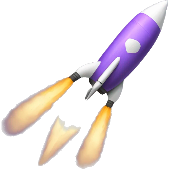 lavender rocket in a 15 degree agle emoji