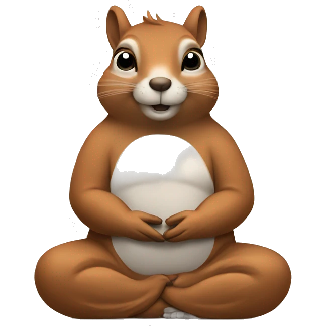 Meditating Squirrel with eyes closed emoji