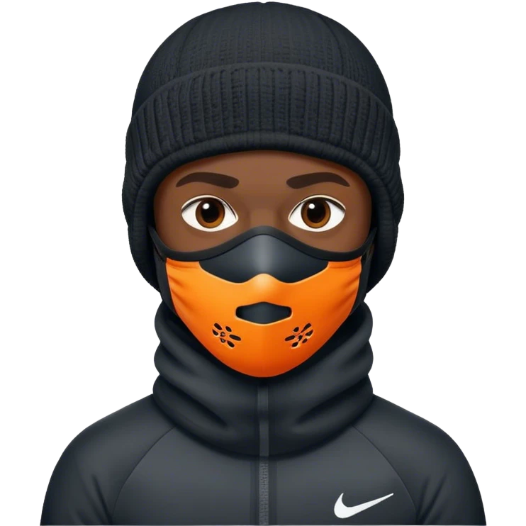 black guy with a nike ski mask emoji
