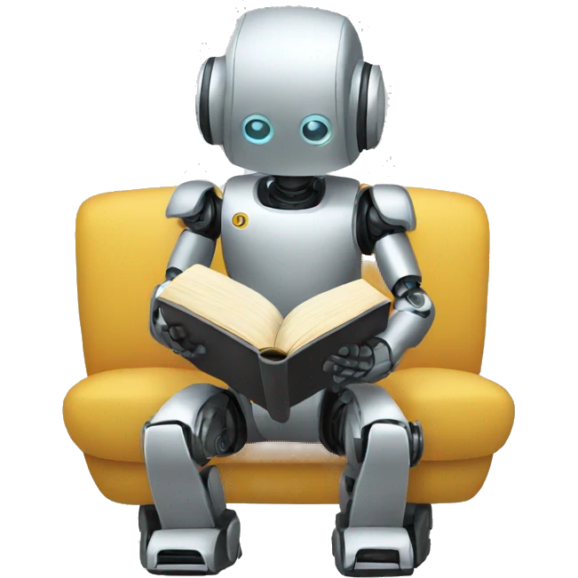  robot reading a book emoji