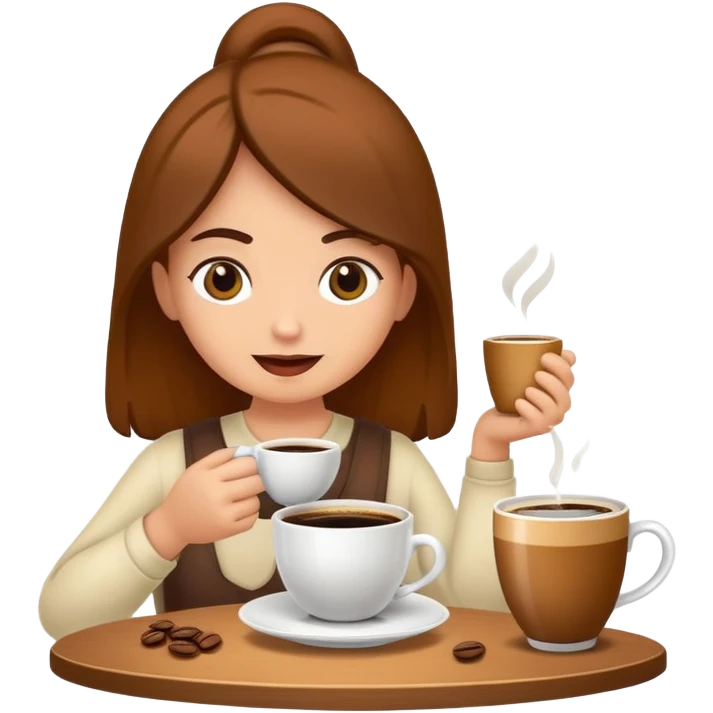 Crie uma galinha tomando café  emoji