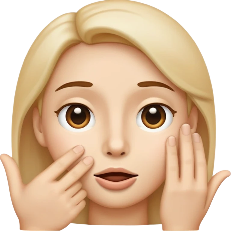 face with subtle lines indicating whisper, hand near mouth, classic emoji look emoji