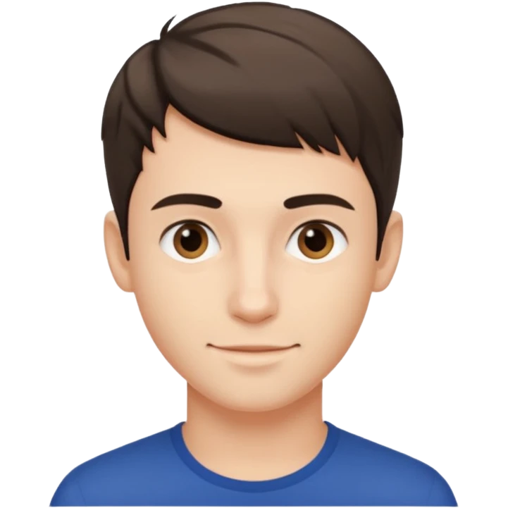 Young man with French crop hair emoji
