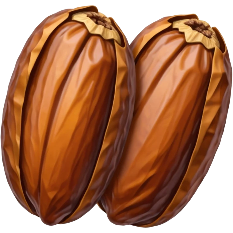  (dried) date fruit sticker. Drie dates have dark brown color are oblong, kind of crumpled like prunes. no stem.  emoji
