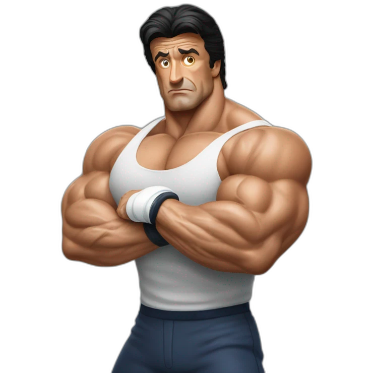 Sylvester Stallone flexing emoji