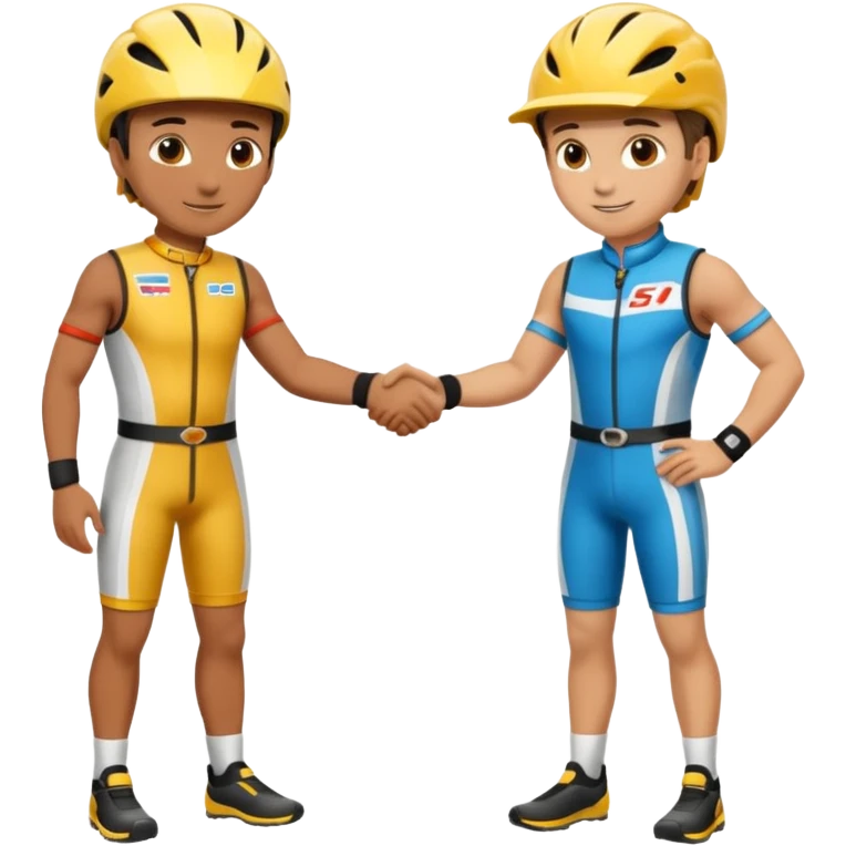 2 racers in gear shaking hands emoji