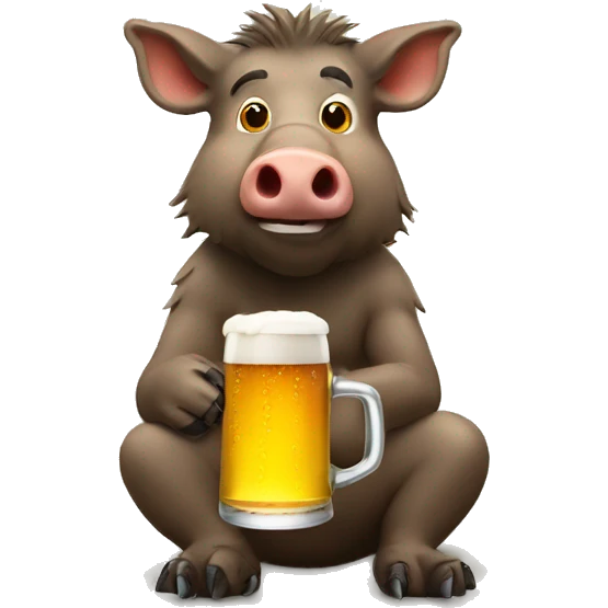 boar drink a beer emoji