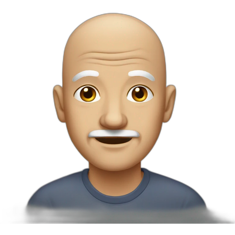 Bald old man no facial hair emoji