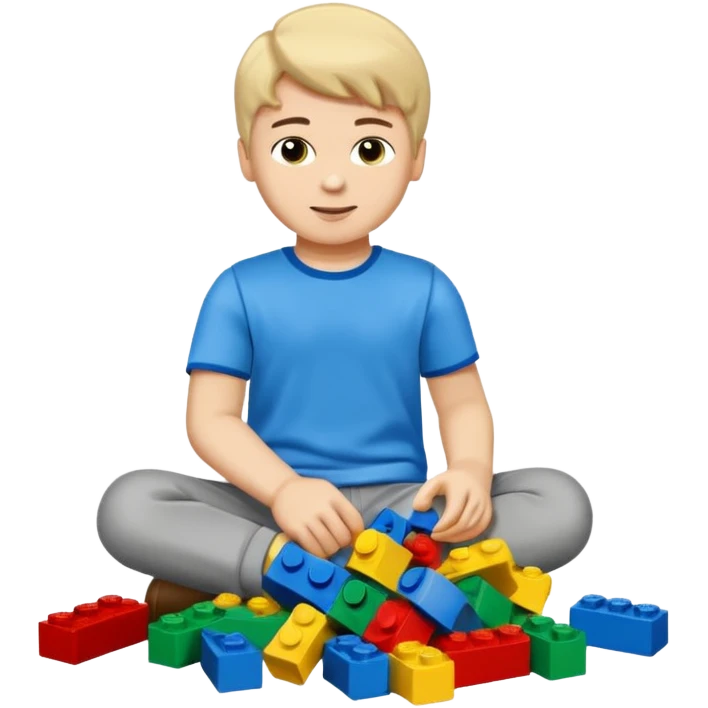 boy playing with legos full body emoji