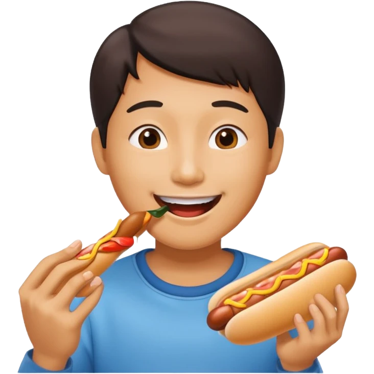 Asian eating dog animal emoji
