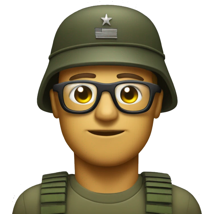 Militar con casco,gafas de vision nocturna  emoji