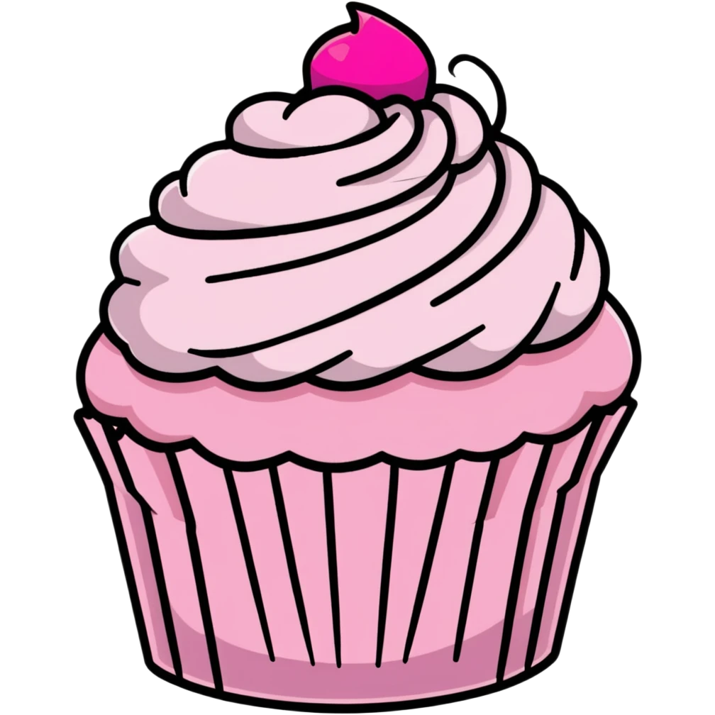 cupcake with pink icing emoji