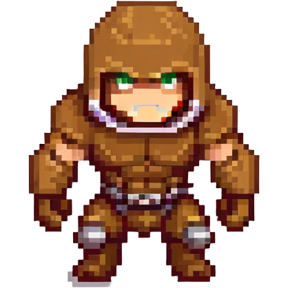 chibi Juggernaut from Dota 2, angry, ready to attack, colorful, cute, pixel art style, standing, transparent background, 512x512 emoji
