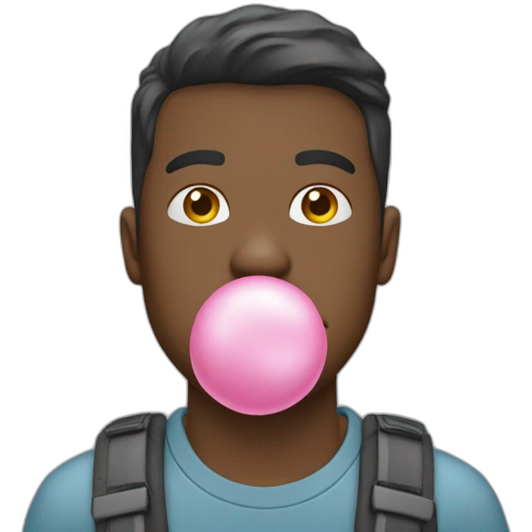 Personne faisant une Bulle de Chewing-gum emoji