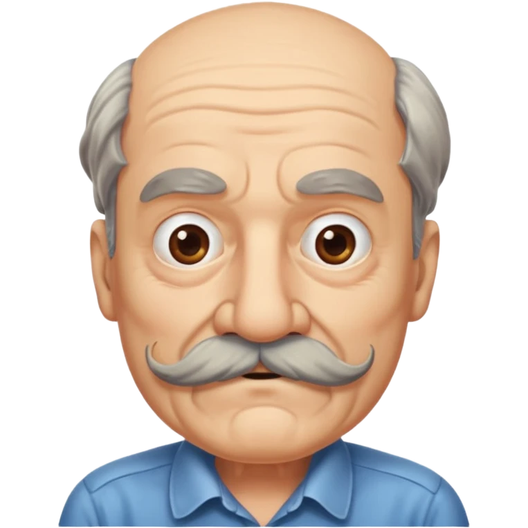 black mustache old man,Big mustache.
negative: Dont use same face style. emoji