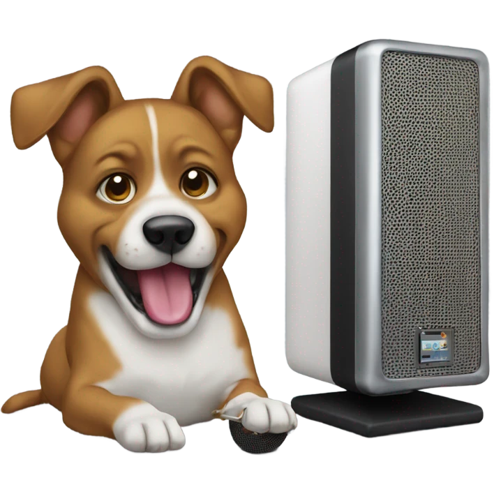 Dog eating speaker emoji
