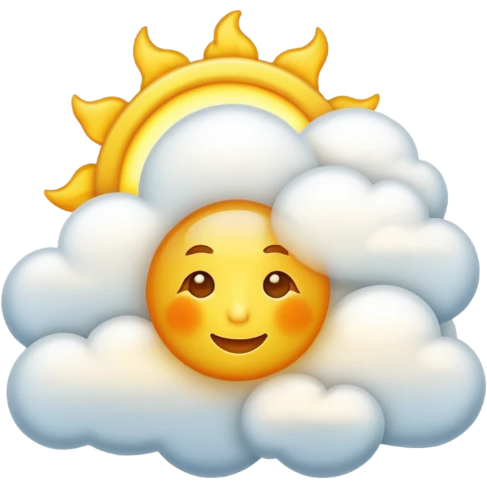 Clouds behind sun emoji