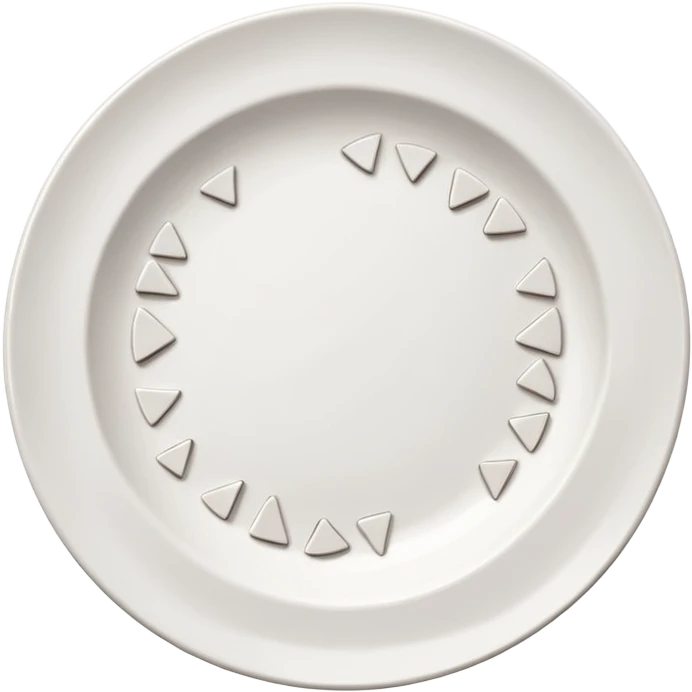 a round white plate broken with bits here and there emoji