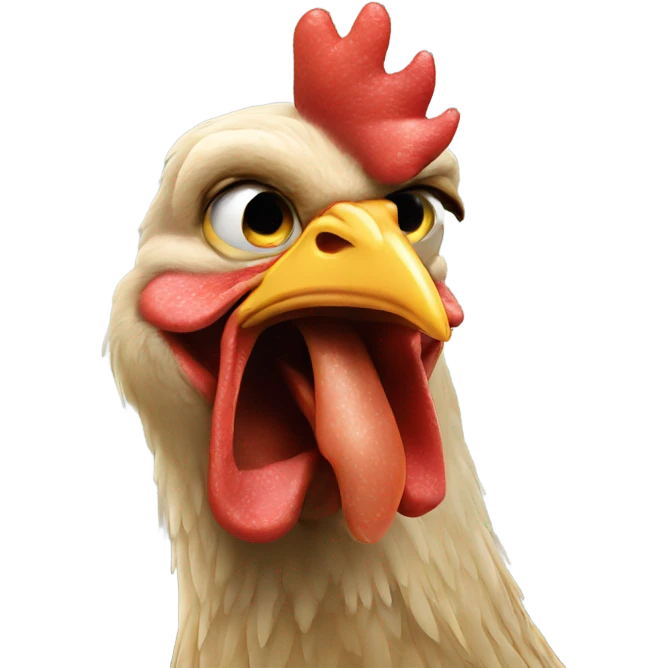 Chicken picking boogers out of his nose  emoji