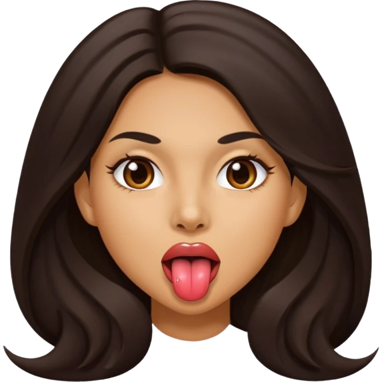Latina baddie with tongue out emoji