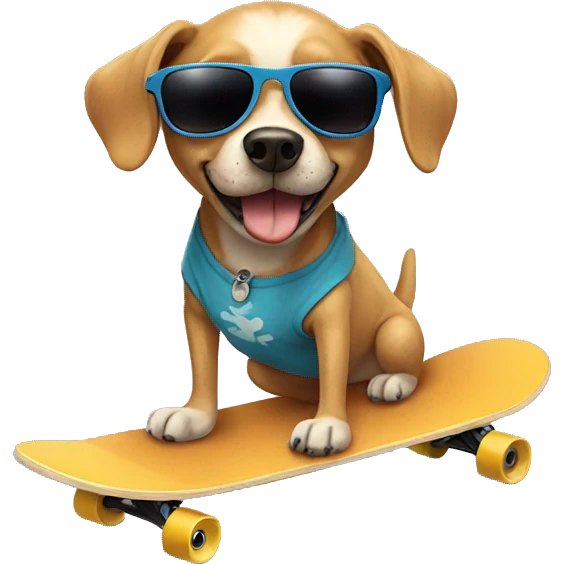 dog with sunglasses on a skateboard  emoji
