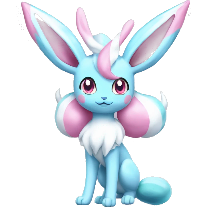 Kawaii Pastel Shiny Sylveon-Glaceon Full Body emoji