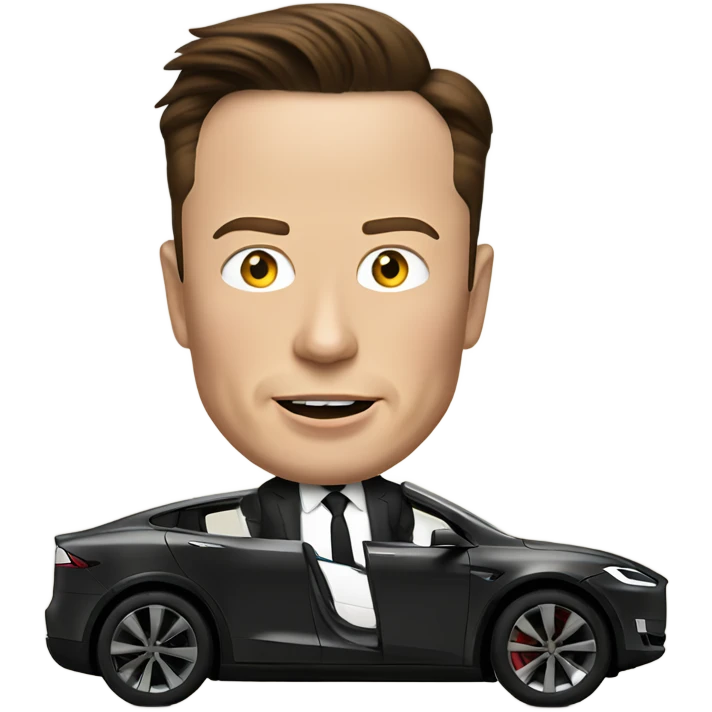 Elon Musk driving a tesla emoji