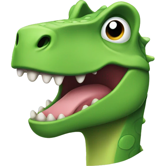 Smiling sweat dinosaure emoji