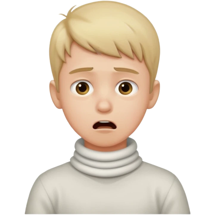 a boy holding his neck like he’s choking  emoji