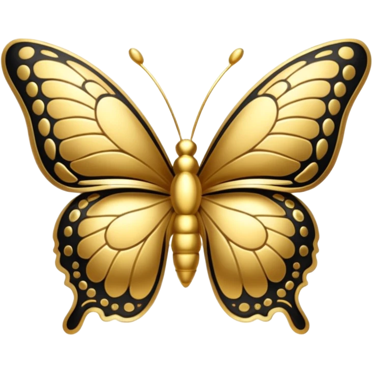 butterfly made out of gold emoji