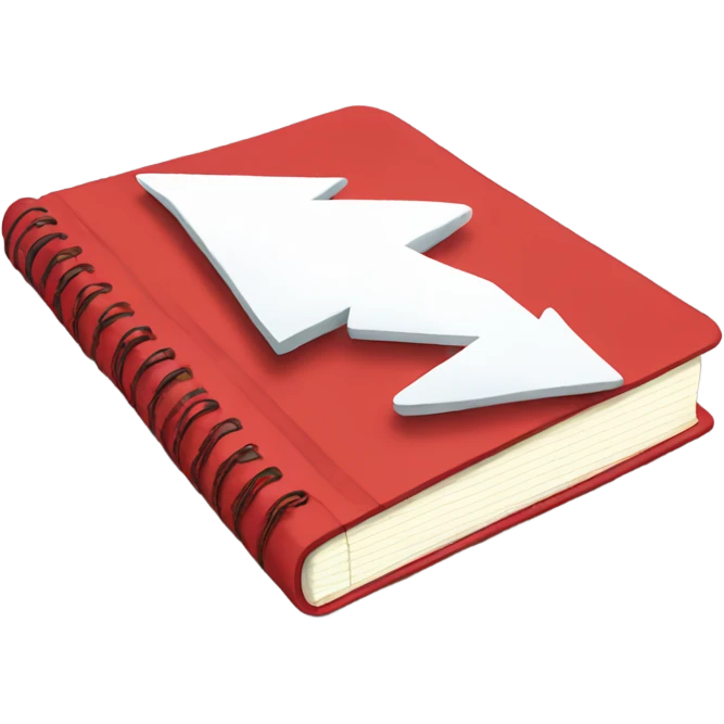 a red Notebook with lightning bolt inside emoji