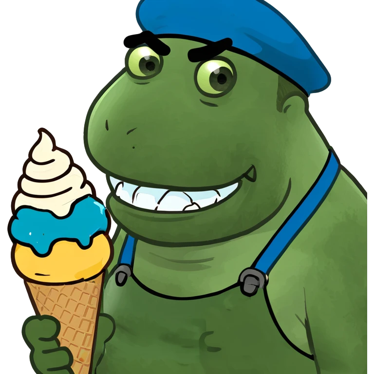 Plumber eating ice cream emoji