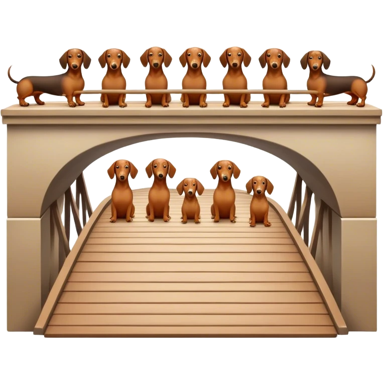bridge made out of dachshund emoji