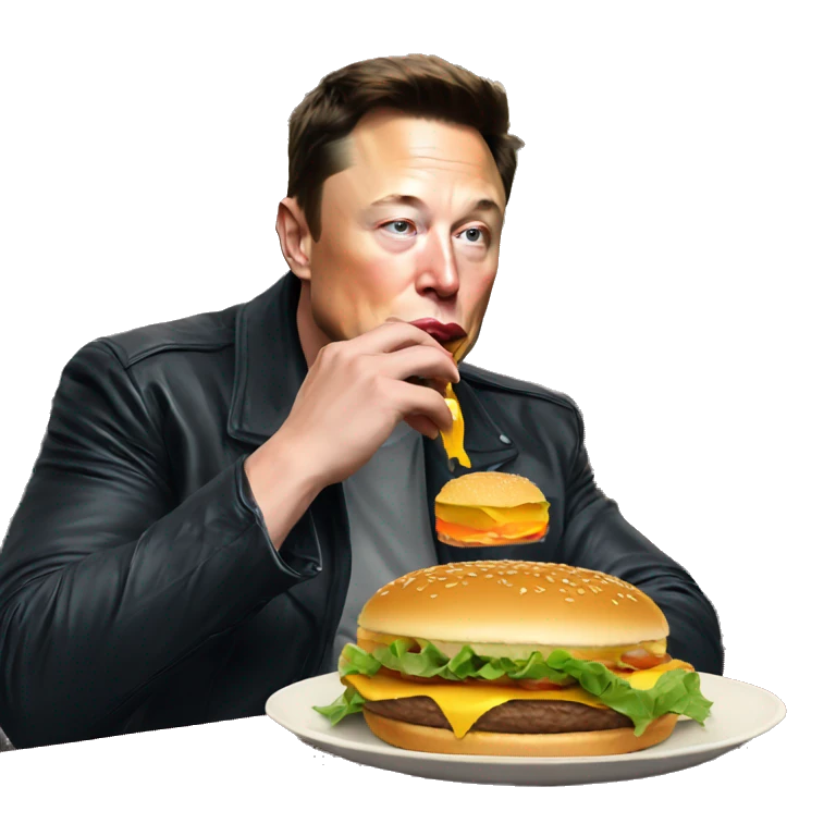 elon musk eating burger emoji