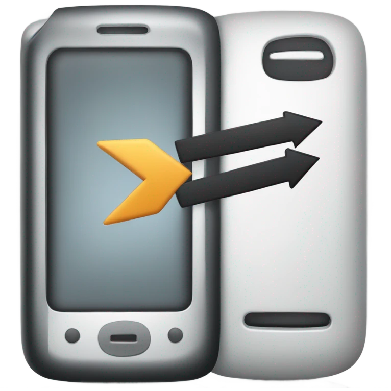 mobile phone with arrow coming out of it emoji