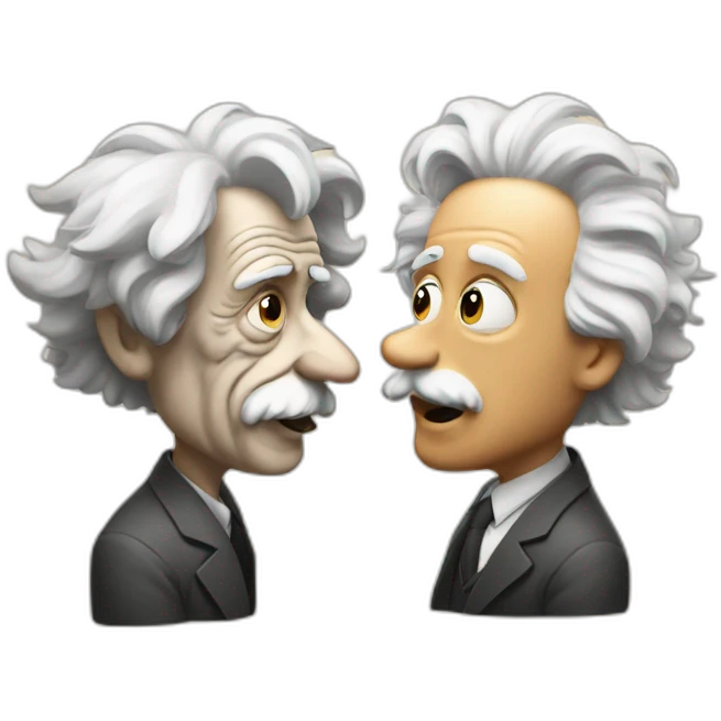 Newton argue with Einstein emoji