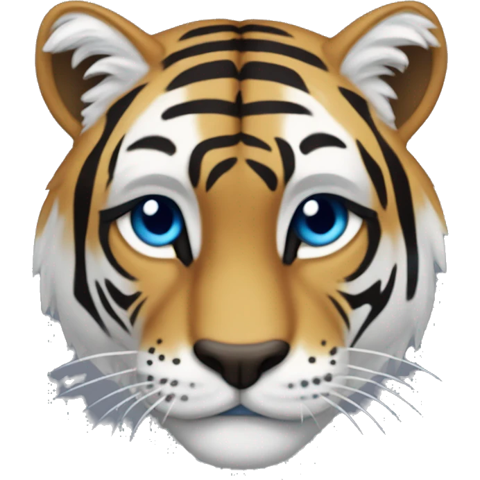 Quiero que me hagas un emoji de un tigre azul con rayas y que aparezca saltando hacia la derecha emoji