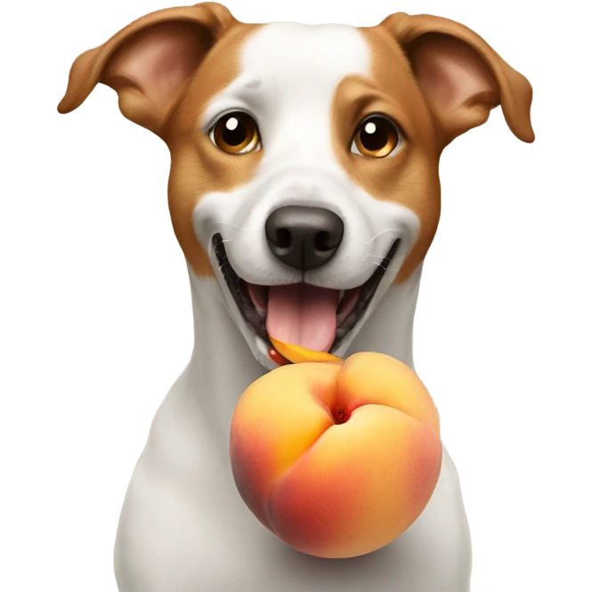 Dog eating peach emoji