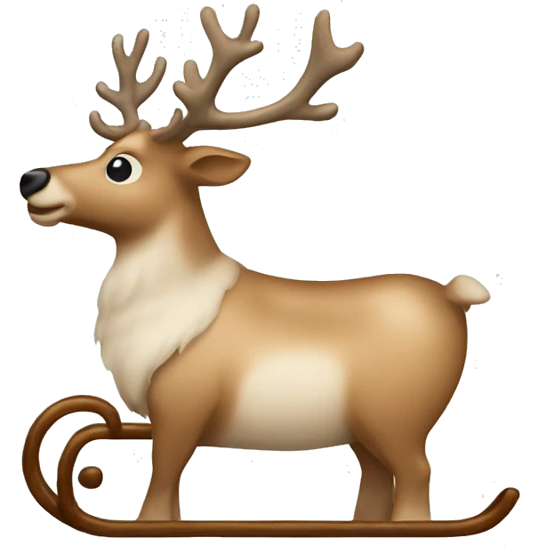 beige sleigh with a reindeer emoji