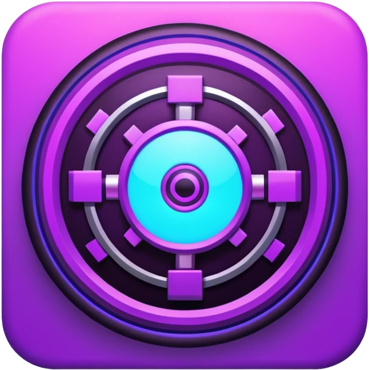 neon cyberpunk-themed icon representing focus emoji