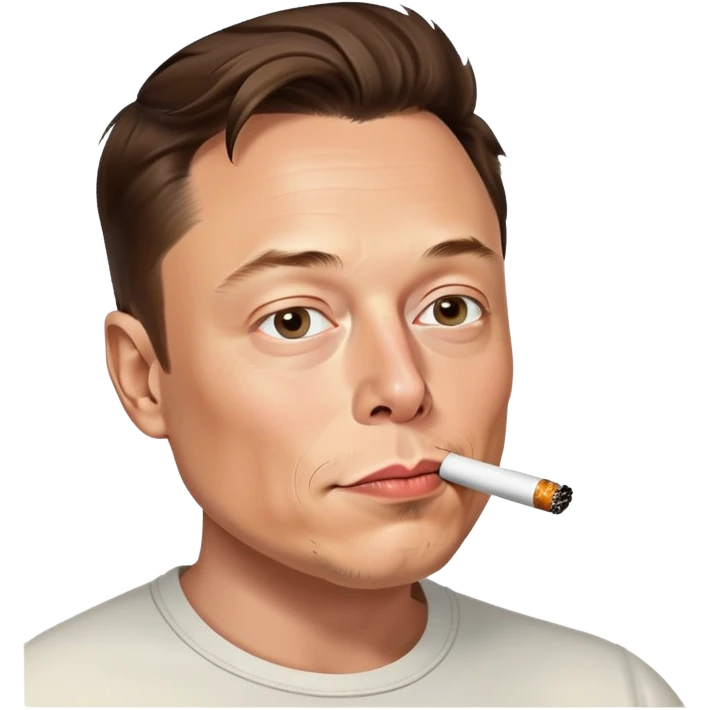 Elon musk smoking a blunt emoji