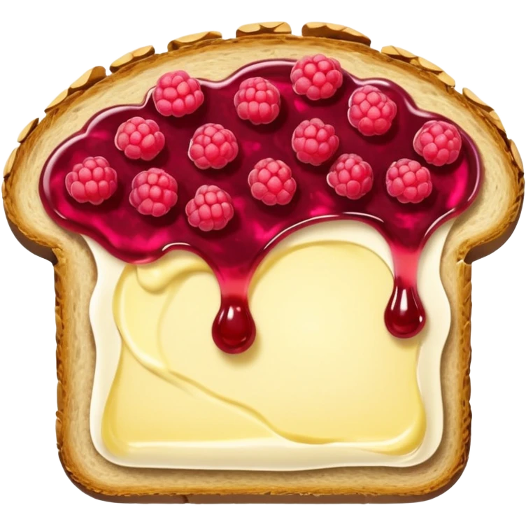 a slice of bread with butter and rasperry jam emoji