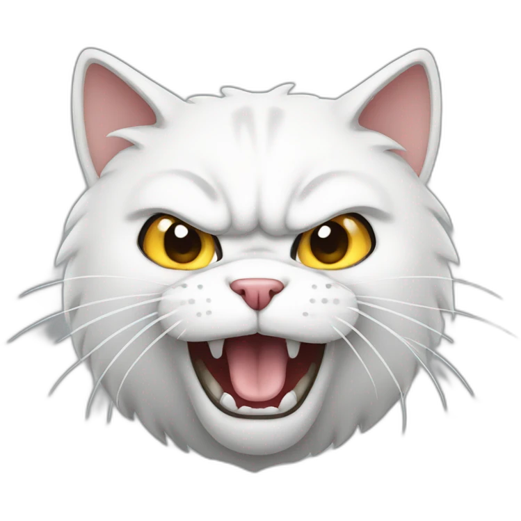 White angry cat emoji