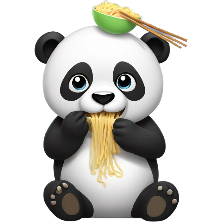 panda eating noodles emoji