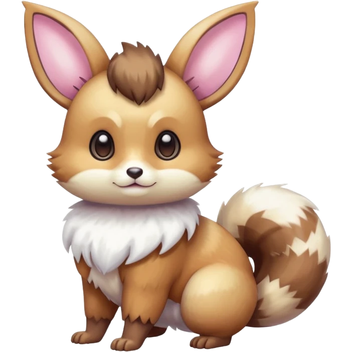 Kawaii Shiny Colorful Pastel Furret-Eevee-fusion Full Body emoji