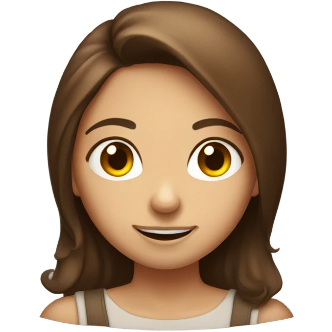 Mischievous brown hair girl with a devious idea emoji